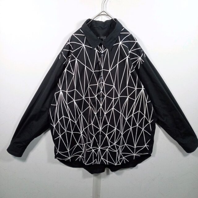 ANREALAGE ジオメトリックプリント シャツ ブラック