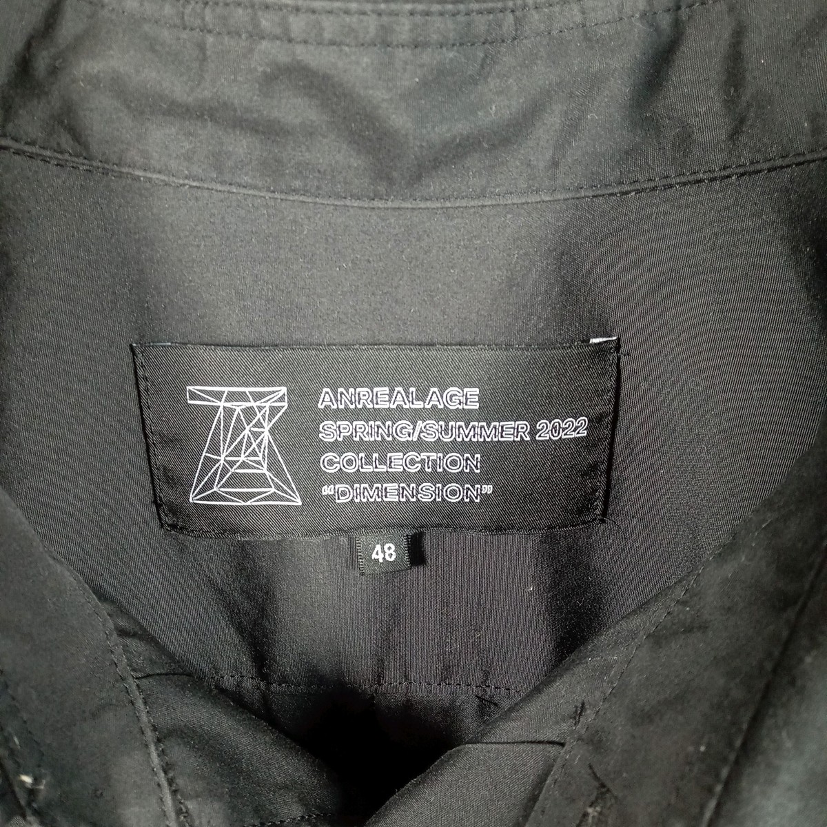 ANREALAGE 2022SS「DIMENSION」コレクションのブランドタグとサイズ48表記