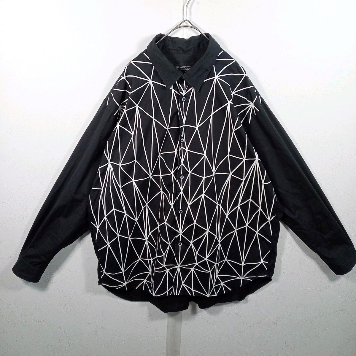 ANREALAGE ジオメトリックプリント シャツ ブラック