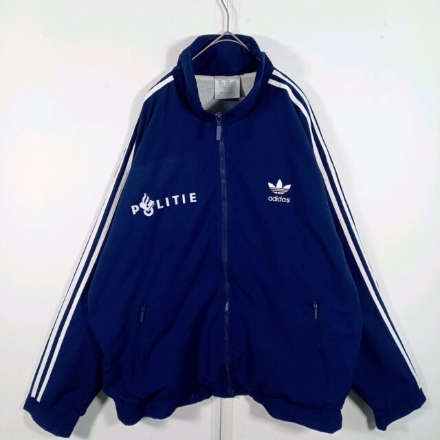 adidas ナイロンジャケット POLITIE トレフォイル ネイビー