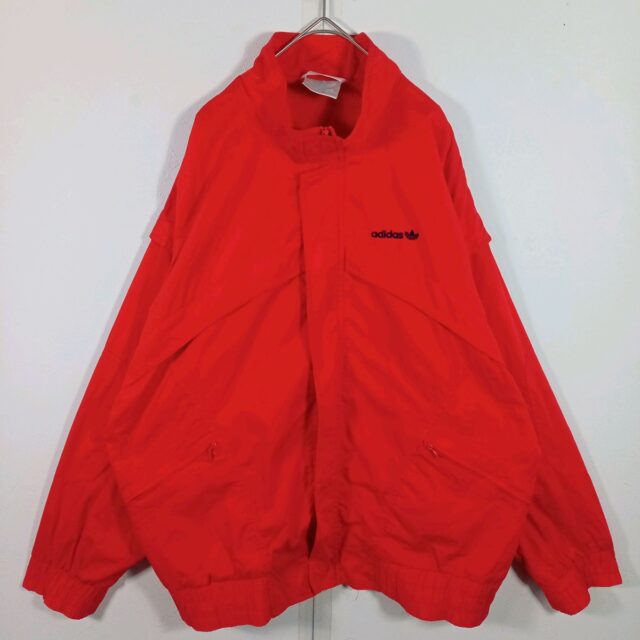 adidas ナイロンジャケット トレフォイル レッド XL