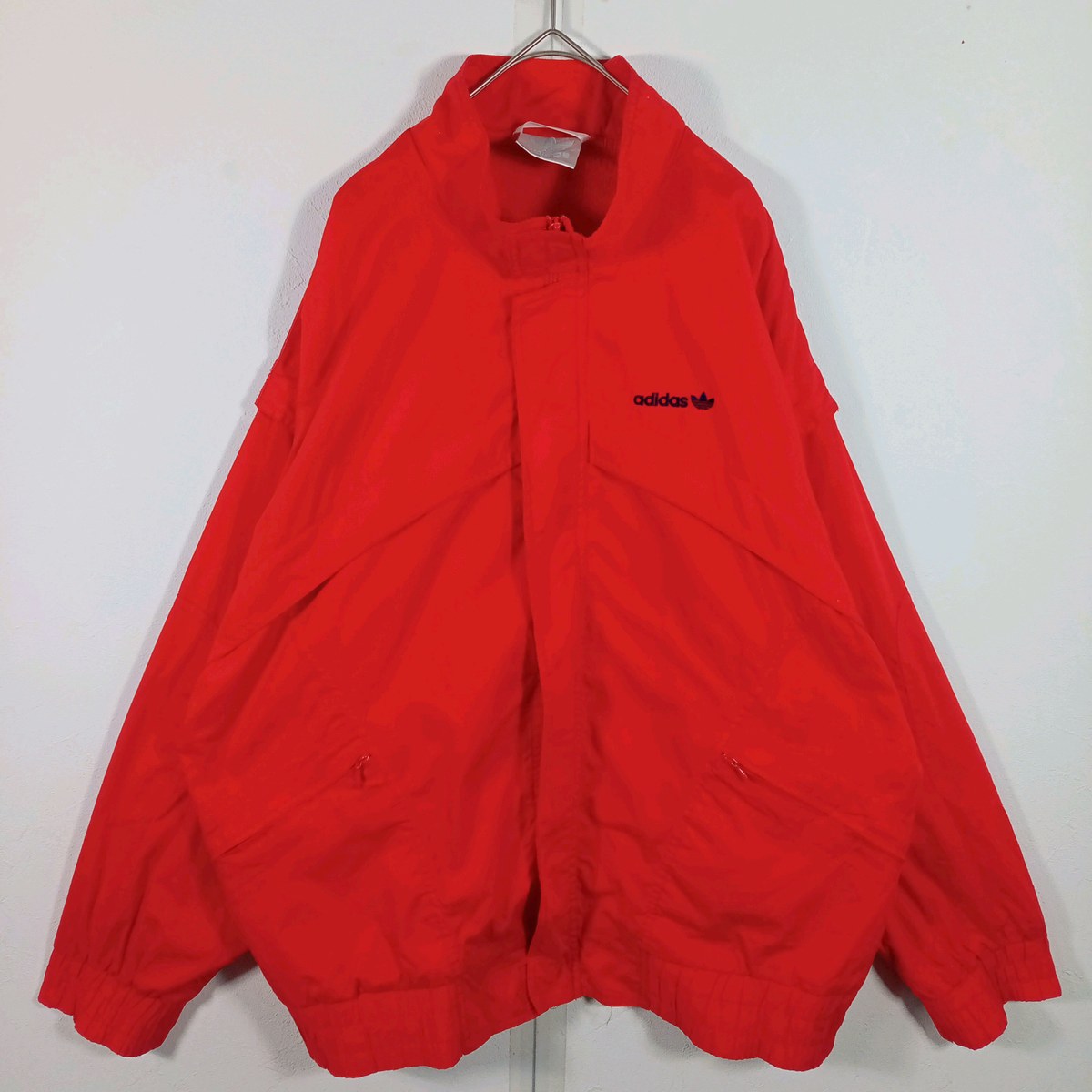 adidas ナイロンジャケット トレフォイル レッド XL