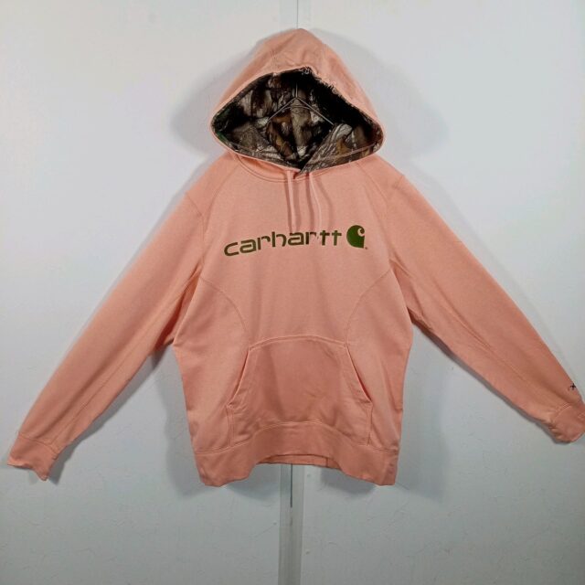 Carhartt ロゴ プルオーバーパーカー サーモンピンク